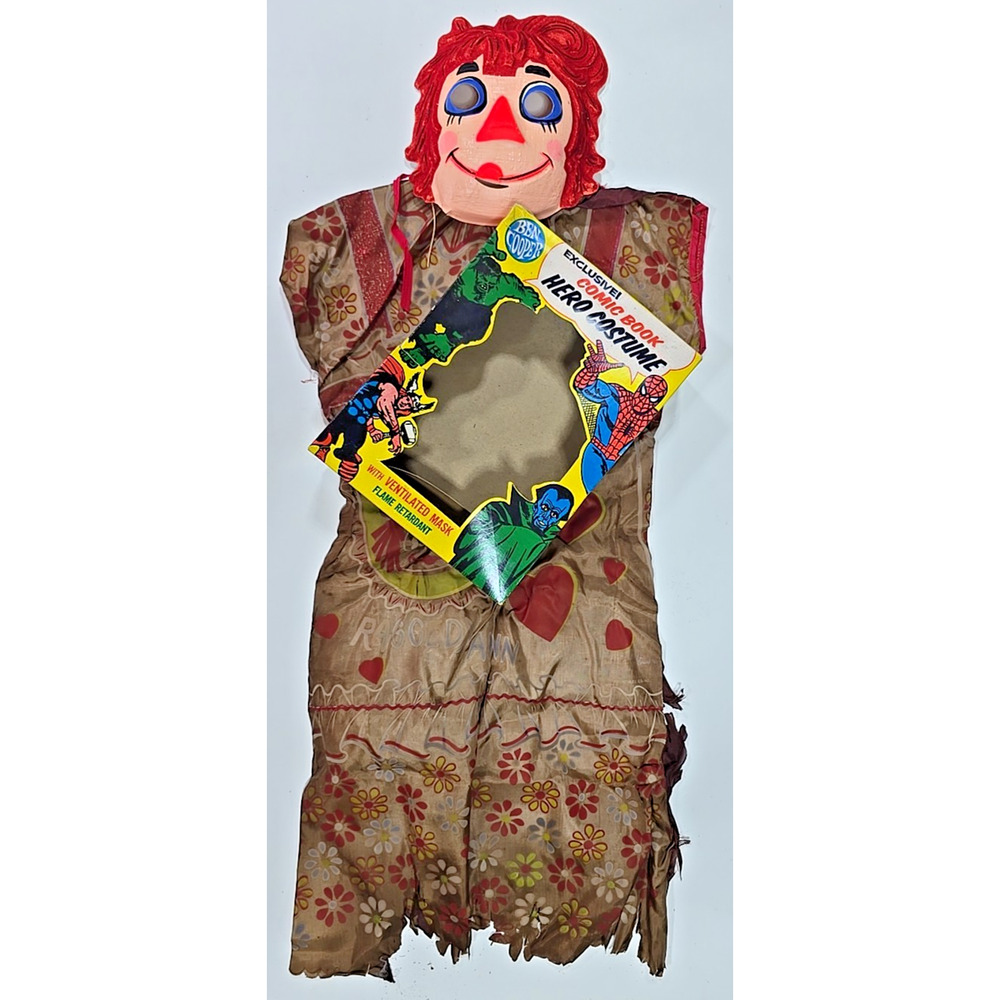 1965 Ben Cooper Raggedy Ann 809 Costume - Mask -‎ Original Box U224